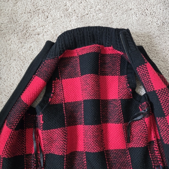 Ralph Lauren Womens Vest Medium Vintage Full Zip Hand Knit 100% Lambs Wool Check - Picture 15 of 16